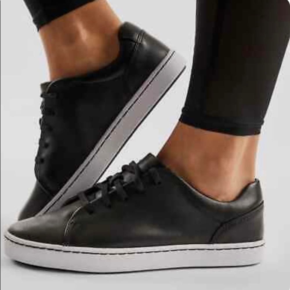 Clarks Black Leather Pawley Springs Sneakers